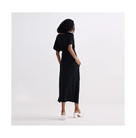 Reistor Women's Flowy A-Line Maxi Dress with Side Slits