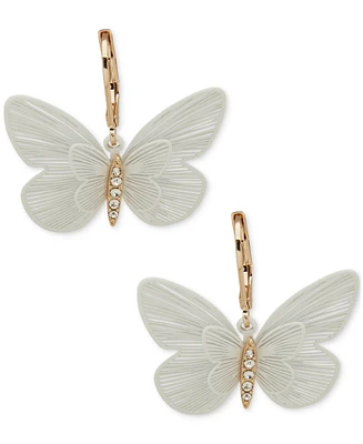 lonna & lilly Gold-Tone Pave Butterfly Drop Earrings