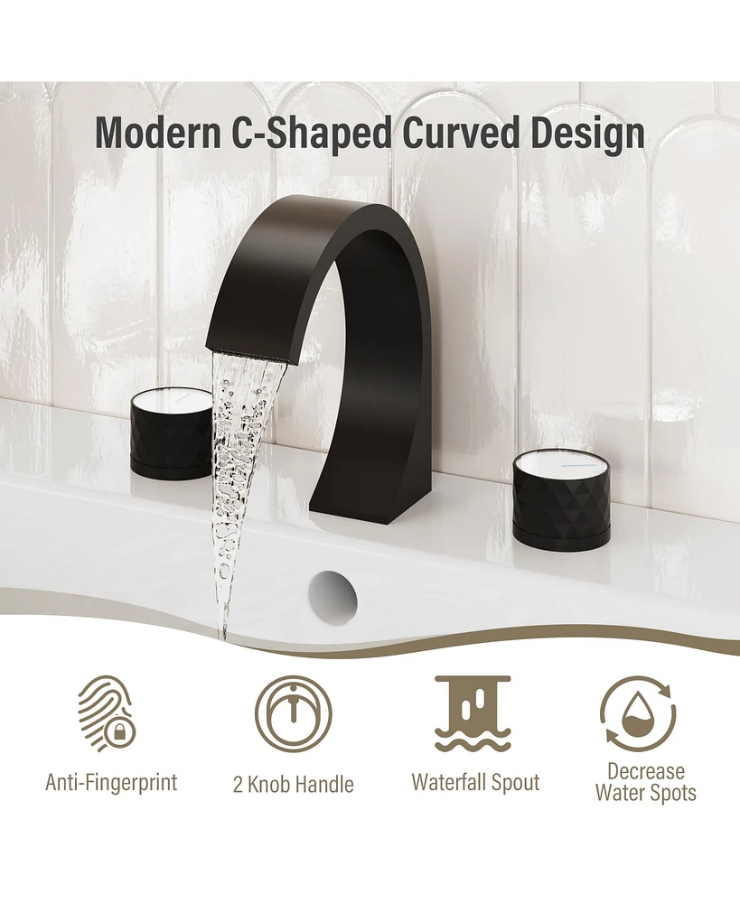 Casainc Widespread Double Handle Bathroom Sink Faucet with Drain