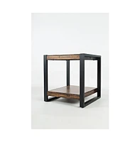 Loftworks Modern Industrial Distressed Acacia End Table