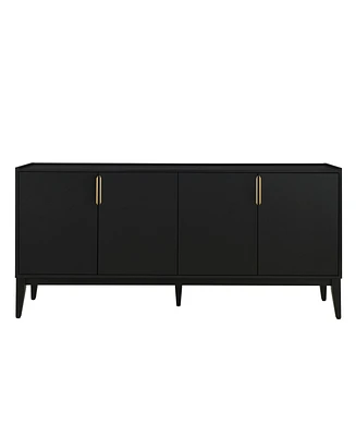 Storage Cabinet Sideboard Wooden with 4 Doors for Hallway, Entryway, Living Room, Adjustable Shelf