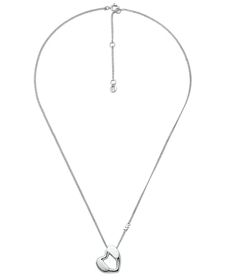 Michael Kors Sterling Silver Heart Pendant Necklace