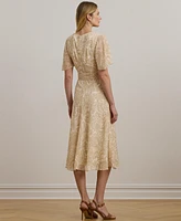 Lauren Ralph Lauren Women's Floral Belted Crinkle Georgette Dress