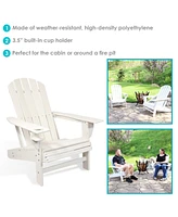 Outdoor Lake Style Adirondack Chair with Cup Holder
