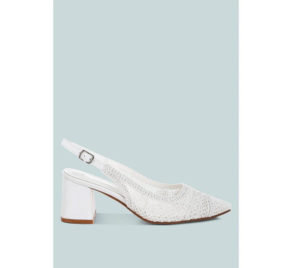 Tolina Woven Design Slingback Sandals