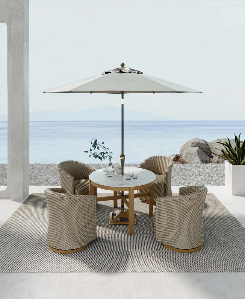 Reid Outdoor Dining 5pc Set (Round Table & 4 Swivel Chairs), Created for Macy's
