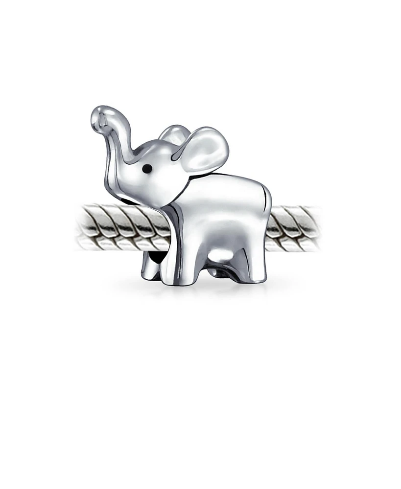 Bling Jewelry Lucky Zoo Animal Charm Bead Trunk Up Elephant Sterling Silver Bracelets