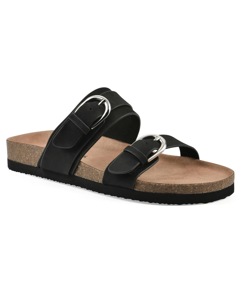 White Mountain Women's Hardball Round Toe Flat Sandals