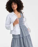 On 34th Women's Woven Gingham Tiered Scoop-Neck Tank Midi Dress