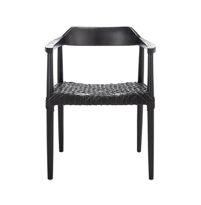 Munro Leather Woven Accent Chair