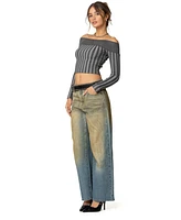 Edikted Womens Daren Off Shoulder Knit Top