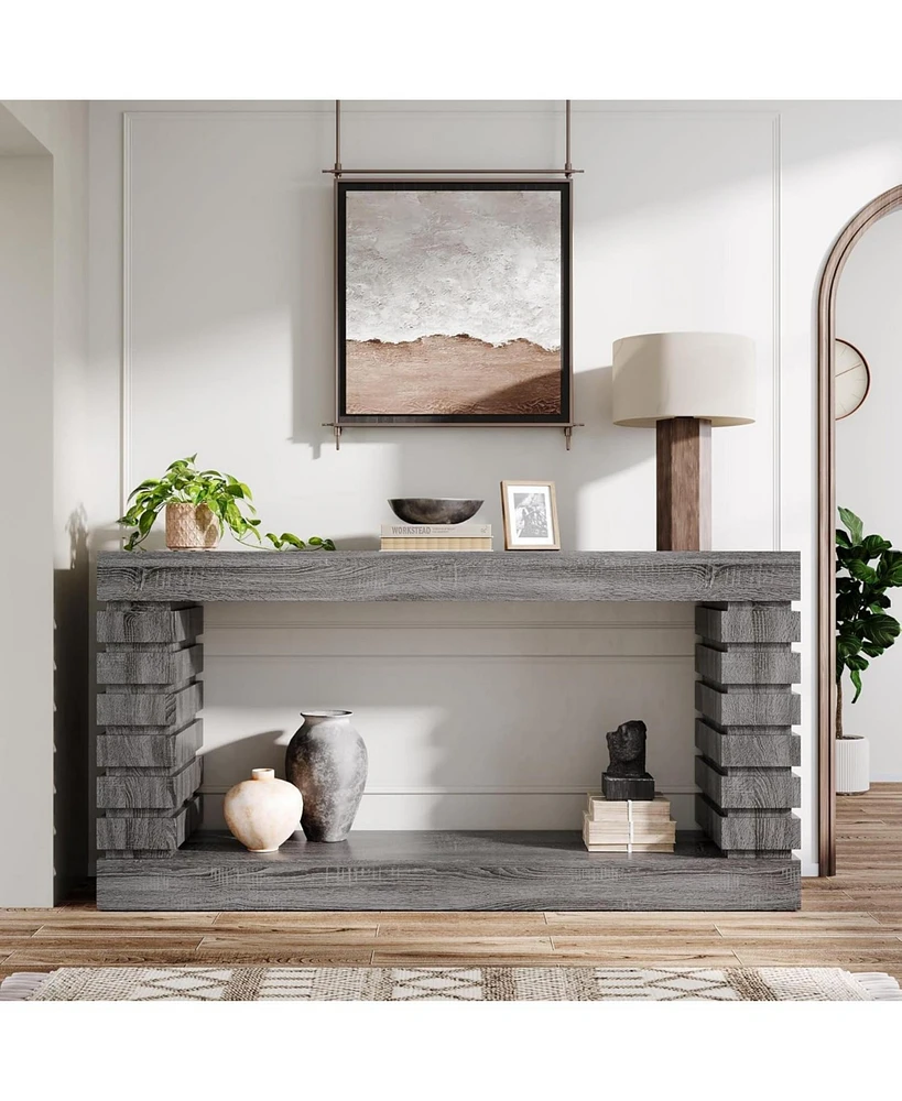 Tribesigns 70.8-Inch Long Console Table, Wood Entryway Table with Storage, Narrow Sofa Table Couch Table for Living Room Entryway Hallway
