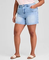 And Now This Trendy Plus Size High Rise Denim Shorts, Exclusively at Macy's