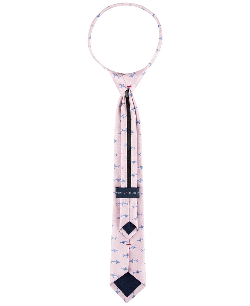 Tommy Hilfiger Boys Finn Shark Printed Pre-Tied Zipper Tie