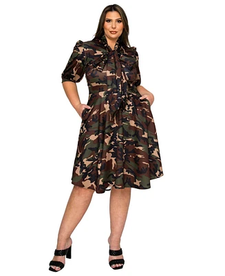 L I V D Plus Outlaw Pocket Flare Dress