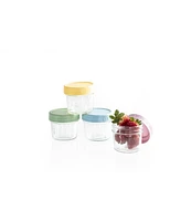 Sperric 12-Pack Glass Baby Food Storage Jars with Lids, 6-Pack Silicone Self-Feeding Spoons – Bpa-Free, Leakproof, Freezer Safe