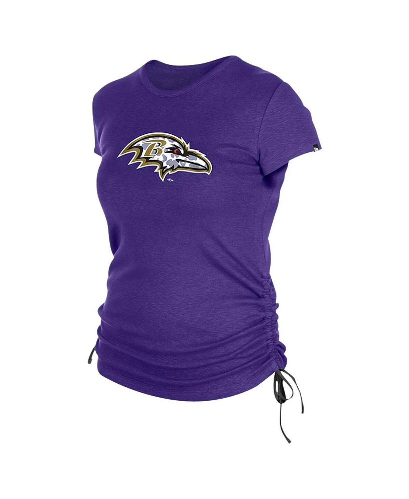 New Era Women's Purple Baltimore Ravens Ruched Side T-Shirt
