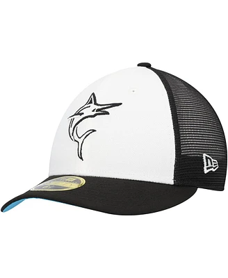 New Era Men's Black/White Miami Marlins 2023 On-Field Batting Practice Low Profile 59FIFTY Fitted Hat