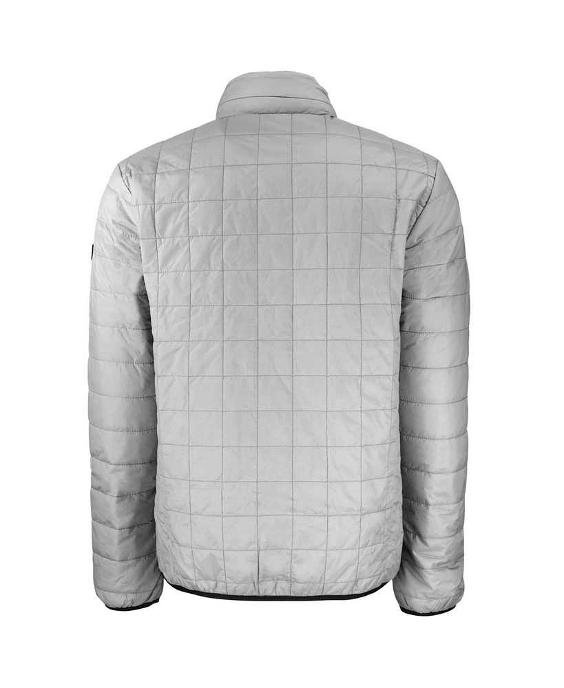 Cutter & Buck Men's Gray Philadelphia Eagles Big Tall Rainier Eco Insulated PrimaLoft Full-Zip Puffer Jacket