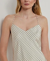 Lauren Ralph Lauren Women's Polka-Dot Satin Charmeuse Slip Dress