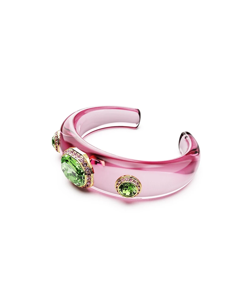 Swarovski Dulcis Mixed Cuts Multicolored Gold-Tone Plated Cuff Bracelet