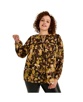 June + Vie Women's Lace Trim Blouse
