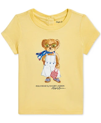 Polo Ralph Lauren Baby Girls Jersey Bear Tee