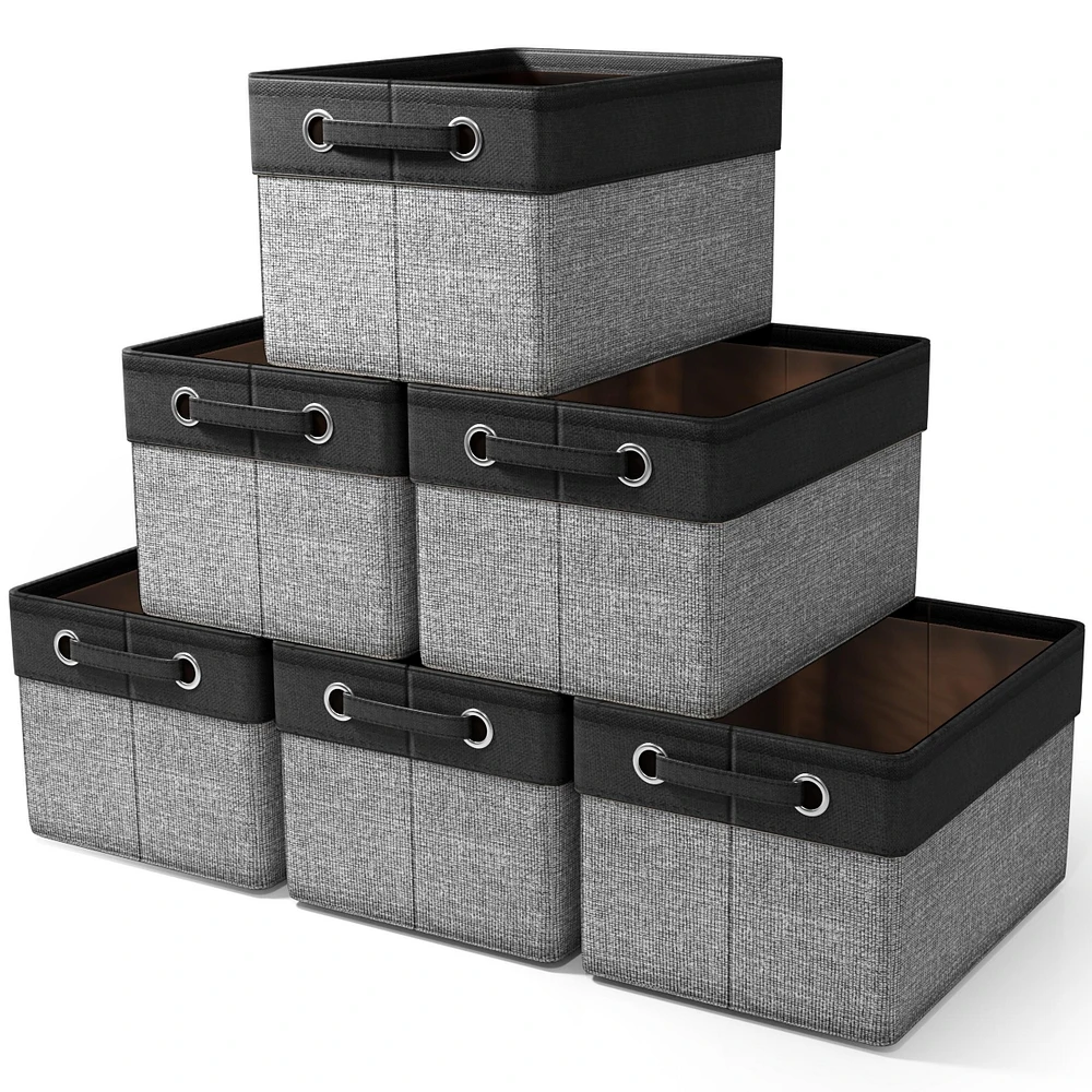 Sorbus 6 Pack 15 inch Collapsible Storage Bins with Handles