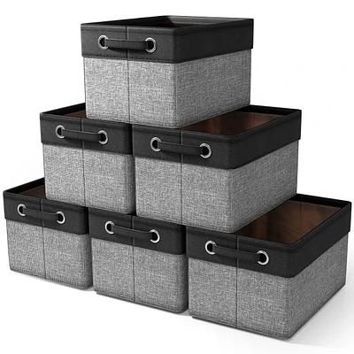 Sorbus 6 Pack 15 inch Collapsible Storage Bins with Handles