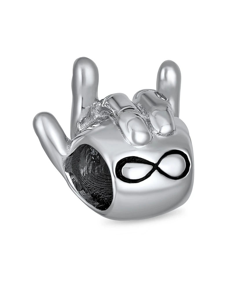 Bling Jewelry Bff Hand Sign Infinity I Love You Charm Bead Sterling Silver European Bracelet