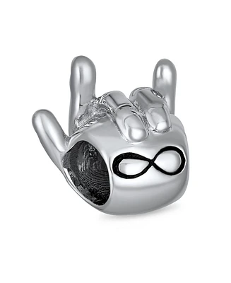 Bling Jewelry Bff Hand Sign Infinity I Love You Charm Bead Sterling Silver European Bracelet