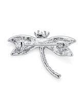 Bling Jewelry Dragonfly Firefly Brooch Pin Blue Cz Sapphire Insect Motif Rhodium Brass