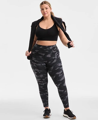 Id Ideology Plus Size Urban Camo Print Compression Leggings, Exclusively at Macy's