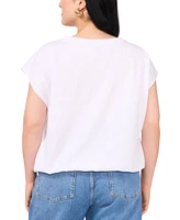 Vince Camuto Plus Elastic-Hem Cap-Sleeve Top