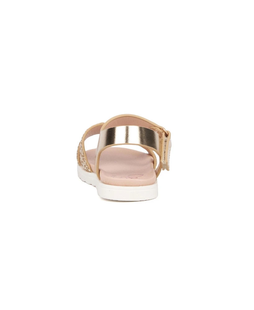 Olivia Miller Big Girls Glitter Glow Slide Sandals