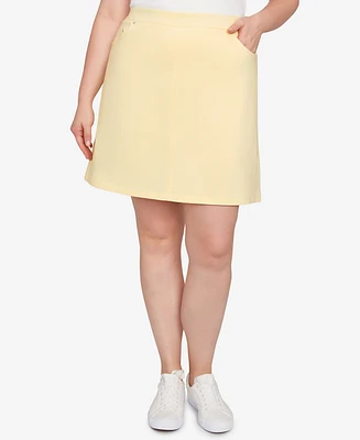 Hearts Of Palm Plus Size Making Waves Solid Tech Stretch Pull On Skort