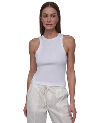 Dkny Sport Women's Ribbed High-Neck Racerback Tank Top