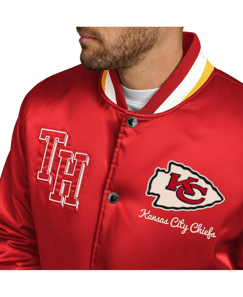 Tommy Hilfiger Men's Red Kansas City Chiefs Dante Full-Snap Satin Jacket