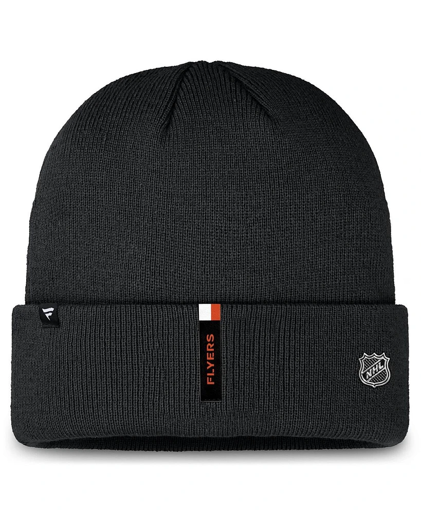 Fanatics Men's Black Philadelphia Flyers Authentic Pro Cuffed Knit Hat