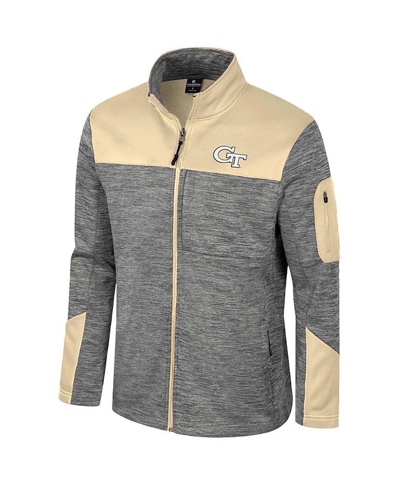 Colosseum Men's Gray/Gold Georgia Tech Yellow Jackets Guard Full-Zip Jacket