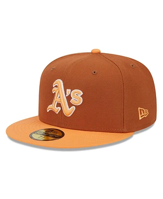 New Era Men's Brown/Orange Athletics Spring Color Basic Two-Tone 59FIFTY Fitted Hat
