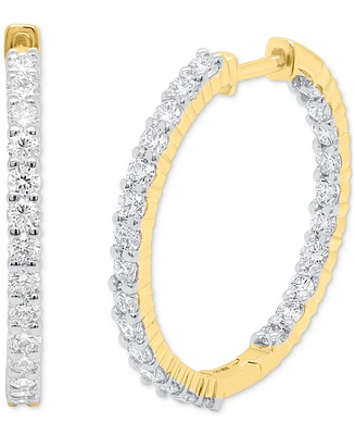 Forever Grown Diamonds Lab Diamond Hoop Earrings (2 ct. t.w.) Sterling Silver or 14K Gold-Plated