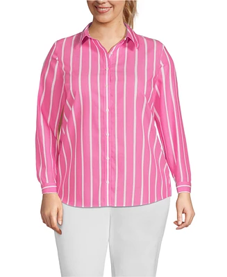 Lands' End Plus No Iron Button Front Shirt