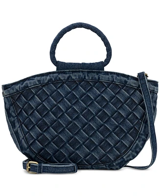 Patricia Nash Ossi Medium Woven Denim Satchel