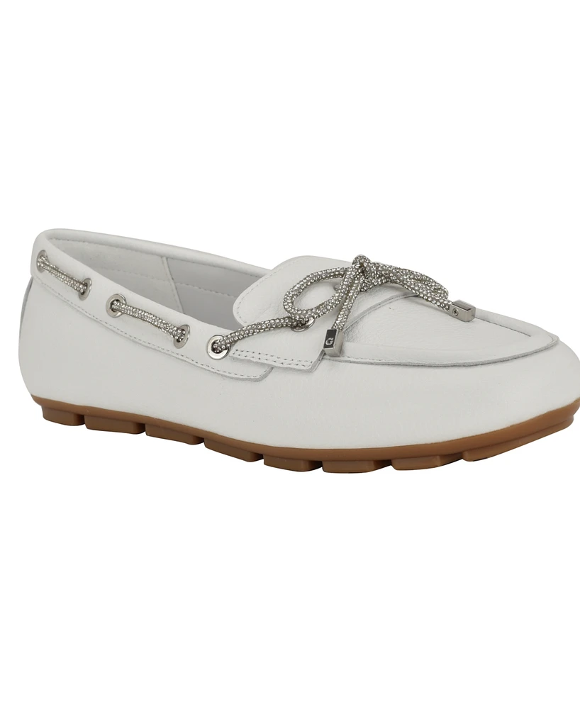 Guess Women's Lavonta Rhinestone Lace Tailored Boat Shoes