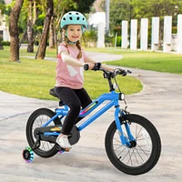 Kids Bike Led Lighted Adjustable with Training Wheels Perfect for 4-7 Years Old Kids, Safe and Fun Ride