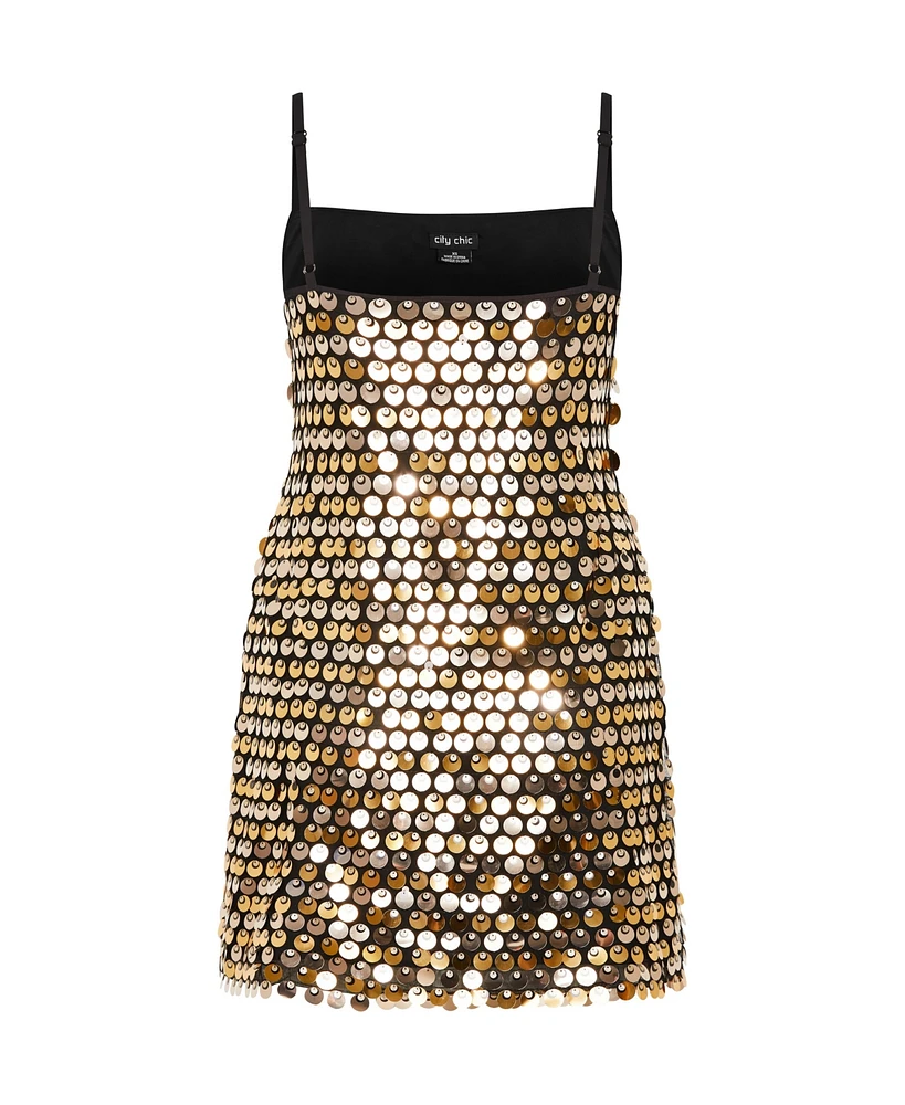 City Chic Plus Mini Disco Dress