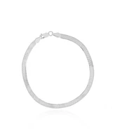 The Lovery Large Herringbone Bracelet 14K White Gold - 5 millimeters - 7 inches