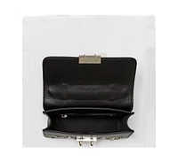 Susu Studded Small Leather Crossbody Bag Black Purse Women's Handbag with Top Handle