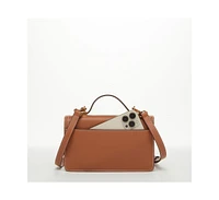 Susu Little Brown Bag Leather Small Crossbody Purse Cute Women's Handbag with Top Handle and Adjustable Strap